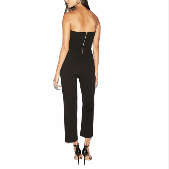 Express Sweetheart Neckline Jumpsuit Black 12 L - Picture 2 of 9